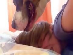 Women Russian fucking dog and masturbating