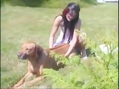 Girl with burning bodie fucking a dog