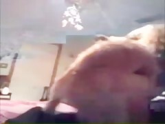 His pet throws himself on top of the girl while the webcam is on